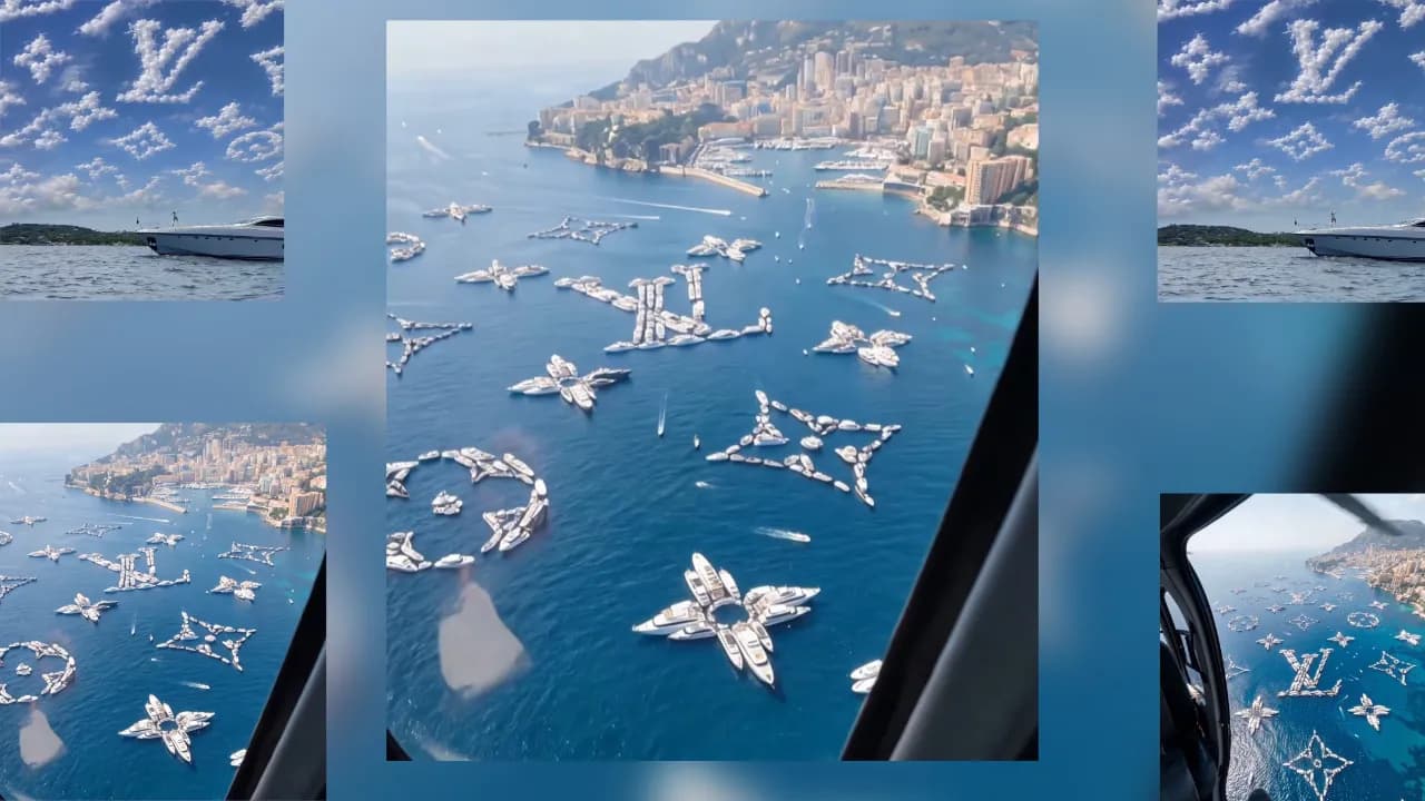 Louis Vuitton transforma o céu e o mar do Mónaco numa campanha gigante durante o Grande Prémio de Fórmula 1