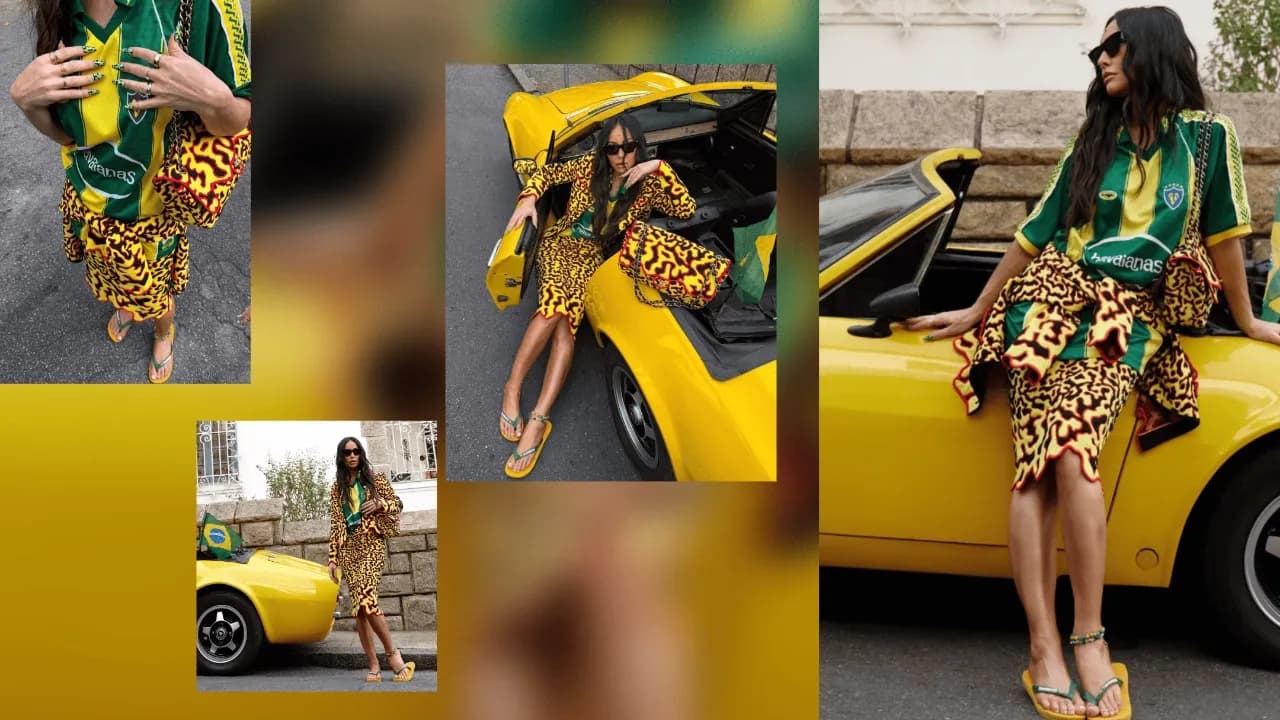 Sabrina Sato aposta em look Chanel e Havaianas para acompanhar estreia do Brasil na Copa do Mundo 2026