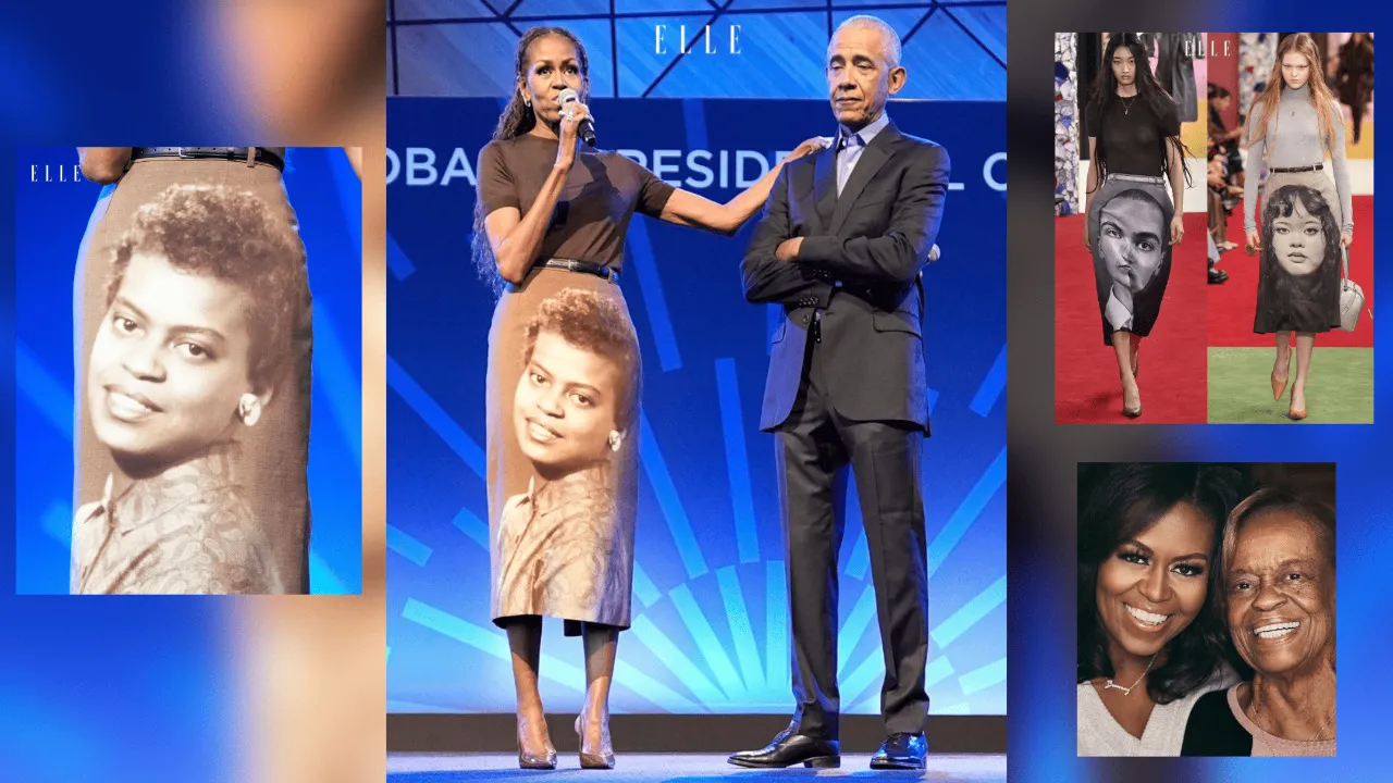 Michelle Obama homenageia a mãe com criação especial da Acne Studios
